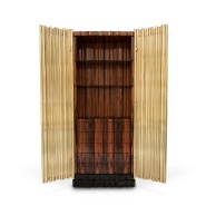 Cabinet 145 - Symphony - Détail de la matière en bois et verre - Pacific Compagnie.