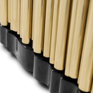 Cabinet 145 - Symphony - Gold and wood bar cabinet with sophisticated brass details - Pacific Compagnie.