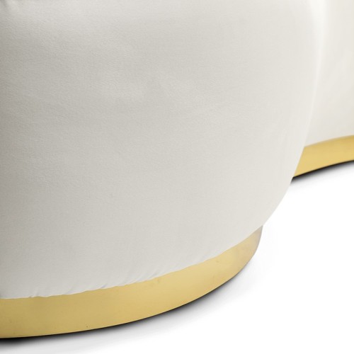 Canapé 145 - Odette - Polished brass sofas with suede fabric, 3-seater - Pacific Compagnie.