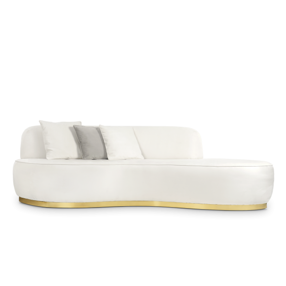 Canapé 145 - Odette - Sleek sofas featuring polished brass and suede upholstery - Pacific Compagnie.