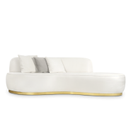 Canapé 145 - Odette - Sleek sofas featuring polished brass and suede upholstery - Pacific Compagnie.