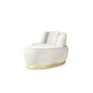 Canapé 145 - Odette - Large sofas with polished brass frames and synthetic fabric - Pacific Compagnie.