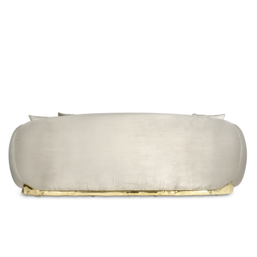 Canapé 145 - Soleil - Sophisticated suede synthetic fabric and polished brass sofa for modern living rooms - Pacific Compagnie.