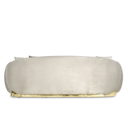 Canapé 145 - Soleil - Sophisticated suede synthetic fabric and polished brass sofa for modern living rooms - Pacific Compagnie.