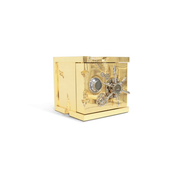 Coffre à bijoux 145 - Millionaire - High-end jewelry box with polished brass hardware and sleek wood finish - Pacific Compagnie.