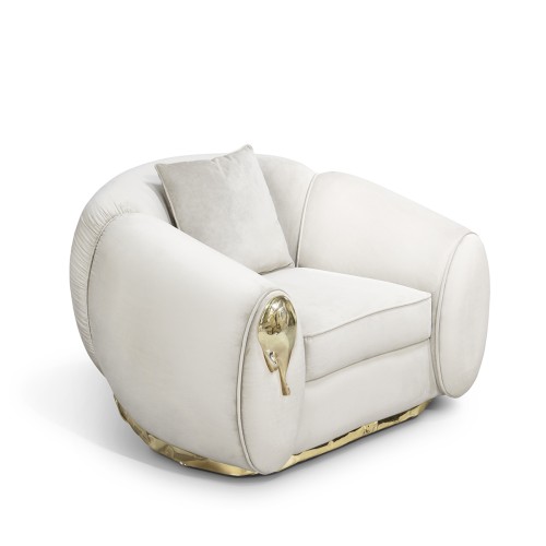 Fauteuil 145 - Soleil | Fauteuil 145-Soleil avec couleurs laiton et vert - Pacific Compagnie.