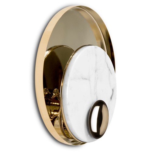 Lampe murale 145 - Metamorphosis - Small gold and marble wall lamp for elegant spaces - Pacific Compagnie.