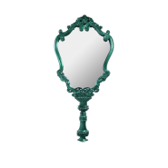 Miroir 145 - Marie Therese - Large silver mirror with translucent electric green detailing - Pacific Compagnie.