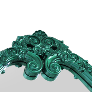 Miroir 145 - Marie Therese - Silver leaf mirror with electric green accents - Pacific Compagnie.