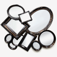 Miroir 145 - Root - Large pepita leaf mirrored wall decor with high gloss varnish - Pacific Compagnie.