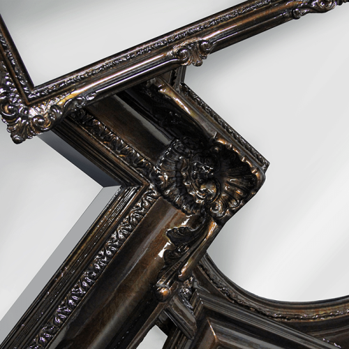 Miroir 145 - Root - Luxury overlapped mirror in pepita finish - Pacific Compagnie.