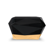 Table de nuit 145 - Diamond - Sophisticated black and gold bedroom furniture with intricate details - Pacific Compagnie.