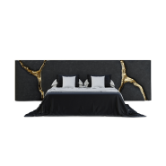 Tête de lit 145 - Lapiaz - White headboard with polished brass details - Pacific Compagnie.