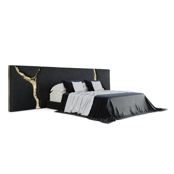 Tête de lit 145 - Lapiaz - Luxury velvet upholstered headboard in white and black - Pacific Compagnie.
