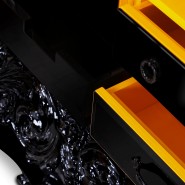 Cabinet 145 - Victoria - Elegant natural wood bar cabinet with metallic details - Pacific Compagnie.