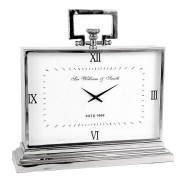 Horloge PC - Nickel Desk - Horloge de bureau en nickel poli, style moderne - Pacific Compagnie.