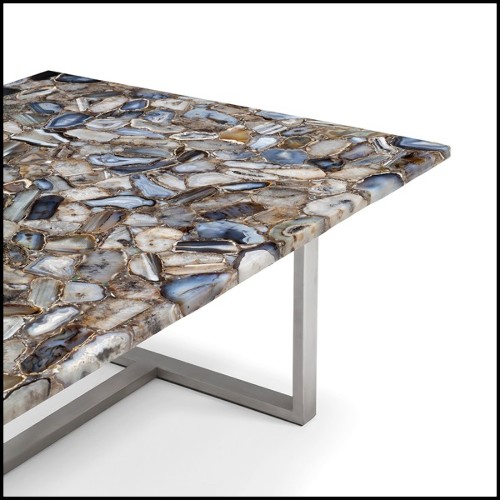 Table basse 162 - Agate Stone - Elegant low table with unique agate stone design - Pacific Compagnie.