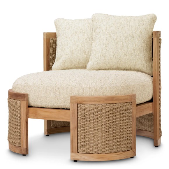 Chaise d'extérieur 24 - Marenzo - Outdoor chair with natural teak wood frame - Pacific Compagnie.