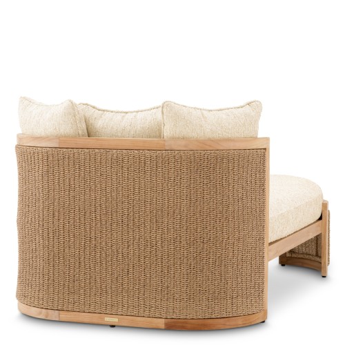 Méridienne 24 - Marenzo - Outdoor daybed made of natural teak wood and rattan - Pacific Compagnie.