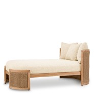 Méridienne 24 - Marenzo - Luxury daybed with natural teak wood and elegant rattan accents - Pacific Compagnie.
