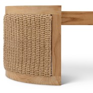 Table basse d'extérieur 24 - Marenzo - Natural teak wood and rattan outdoor coffee table, great for outdoor living spaces - Paci