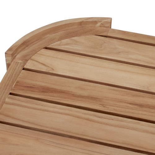 Table basse d'extérieur 24 - Marenzo - Elegant outdoor coffee table made of natural teak wood and rattan, suitable for backyard 