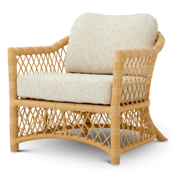 Fauteuil 24 - Riverton - Fauteuil de jardin avec matière tissu et couleur rotin - Pacific Compagnie.