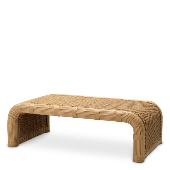 Table basse d'extérieur 24 - Riverton - Stylish Eichholtz rattan coffee table for outdoor spaces and events - Pacific Compagnie.