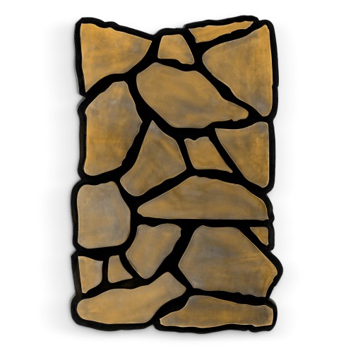 Décoration murale 24 - Sova - Aged brass wall decoration with aluminum details - Pacific Compagnie.