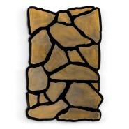 Décoration murale 24 - Sova - Aged brass wall decoration with aluminum details - Pacific Compagnie.