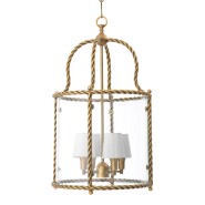 Suspension 24 - Preston - Pendant light in vintage brass finish with clear glass shade - Pacific Compagnie.