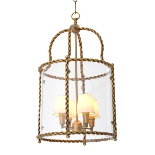 Suspension 24 - Preston - Elegant pendant lighting with brass and glass materials - Pacific Compagnie.