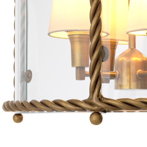 Suspension 24 - Preston - Clear glass pendant light with brass finish - Pacific Compagnie.