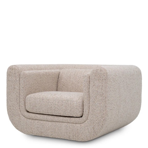 Fauteuil 24 - Barrow - Eichholtz armchair with unique blend of wood and fabric materials - Pacific Compagnie.