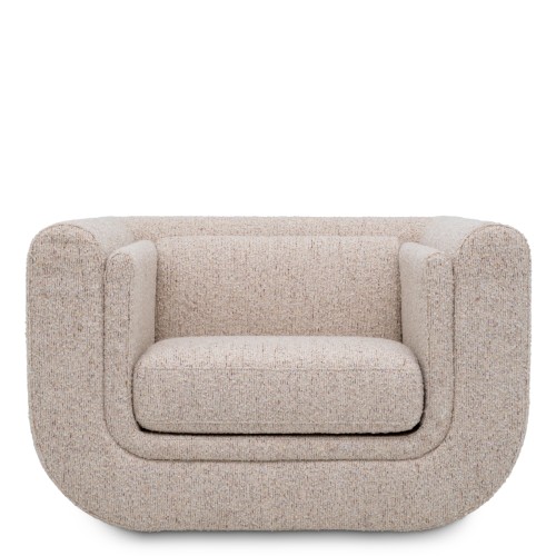 Fauteuil 24 - Barrow - Beige armchair with black wooden feet, made of birch wood and fabric - Pacific Compagnie.