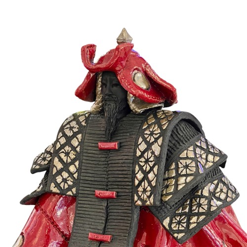 Sculpture PC - Samouraï Rouge | Red samurai figure decorative art - Pacific Compagnie.