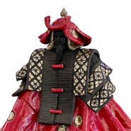 Sculpture PC - Samouraï Rouge | Décoration de sculpture de samouraï en noir et rouge - Pacific Compagnie.