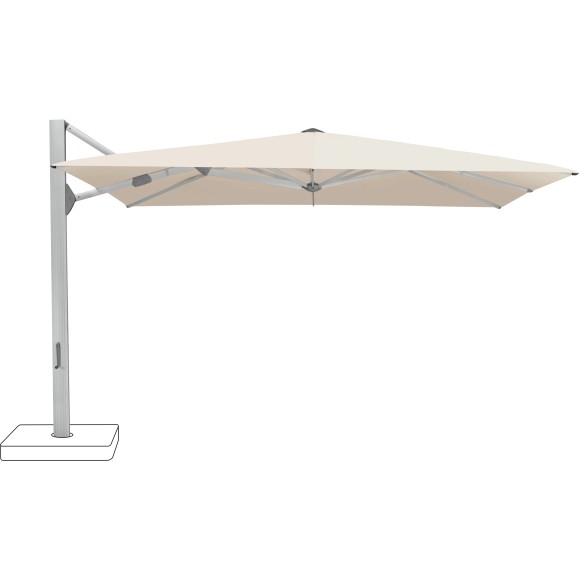 Parasol 86 - Ambiente Nova - Large aluminum sunshade with natural anodized finish - Pacific Compagnie.