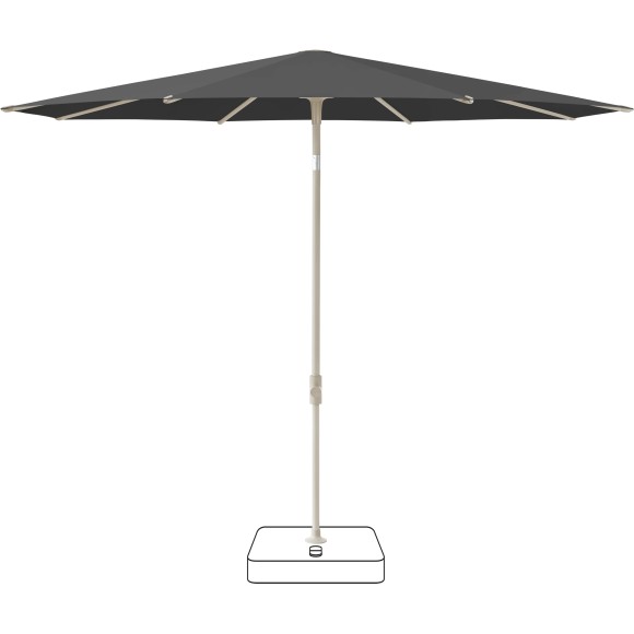 Parasol 86 - Piana - Large silk grey aluminum sunshade Parasol 86-Piana - Pacific Compagnie.