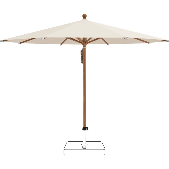 Parasol 86 - Piazza | Parasol de jardin en aluminium imitation bois, 250 cm - Pacific Compagnie.