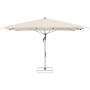Parasol 86 - Fortello LED - Parasol de grande taille en aluminium anodisé naturel avec éclairage LED - Pacific Compagnie.