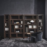 Bibliothèque 163 - Fancy - Elegant wooden bookcase with metal accents, perfect for home library organization - Pacific Compagnie