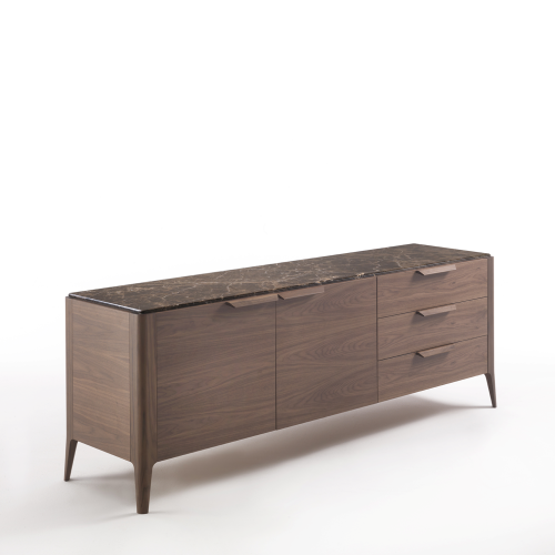 Buffet 163 - Atlante - Buffet en bois et marbre, design élégant - Pacific Compagnie.