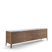 Buffet 163 - Atlante - Buffet en marbre et bois, avec surface en verre - Pacific Compagnie.