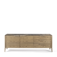 Buffet 163 - Atlante - Meuble de stockage en verre et bois, style moderne - Pacific Compagnie.