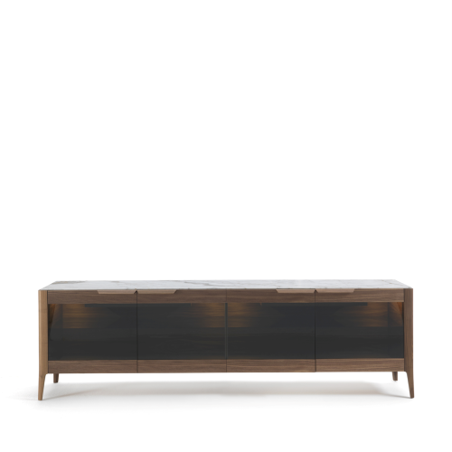 Buffet 163 - Atlante - Buffet en verre et marbre, design italien - Pacific Compagnie.
