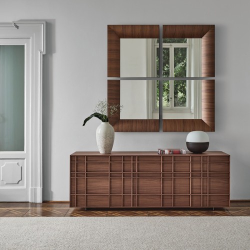 Buffet 163 - Kilt credenza - Sleek metal and wood credenza for living room, spacious Sideboard - Pacific Compagnie.