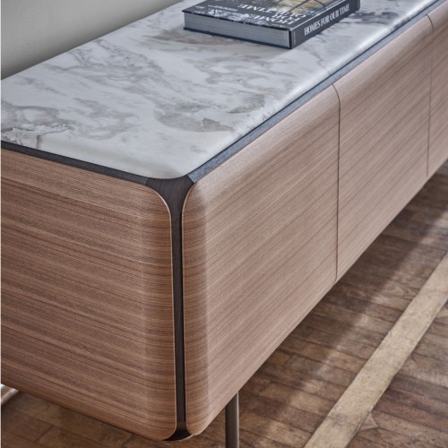 Buffet 163 - Pebble - Wooden sideboard with marble top - Pacific Compagnie.