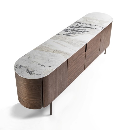 Buffet 163 - Tylsa - Buffet 163-Tylsa avec une couleur en bois, métal et marbre pour un look unique - Pacific Compagnie.