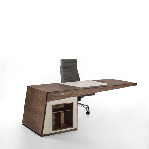 Bureau 163 - Midì - Contemporary wooden desk with metal details - Pacific Compagnie.